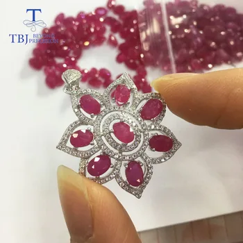  TBJ,S925 argint pandantiv cu naturale ruby și iolite piatra colier pandantiv,cel mai bun cadou pentru cadou de logodnă femei,petrecere uzura de zi cu zi