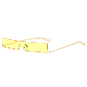  Trendy Jumătate Cadru Mic Dreptunghi Ochelari De Soare Femei 2022 Semi-Fără Ramă Designer-O Singură Bucată Vrouwen Zonnebril Bărbați Metal Sunglasse