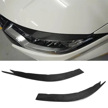  Uscat de Fibră de Carbon, Faruri Sprancene Autocolant Decor Ornamental Pentru Honda Civic Type-R 2016 Lampă Față Pleoapele Uscate FRP