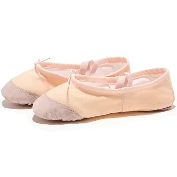  USHINE UE22-45 de Piele Cap de Yoga, Papuci de casă Profesor de Sport de Interior Exercițiu Pânză Albă de Balet Pantofi de Dans Pentru Copii Fete Femeie