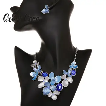  Vanzare Cring Coco de Brand de Înaltă Calitate Moda Bijuterii Cristal Flori Cravată Coliere pentru Fata pentru Femei Aliaj Colier Dropshipping