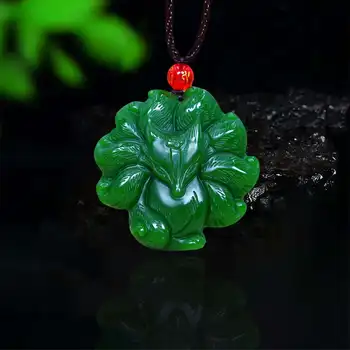  Vulpea de jad Pandantiv Colier Adevărat Designer de Accesorii de Moda Amuleta Talismane Cadouri pentru Femei Piatra Naturala de Lux Bijuterii Farmec