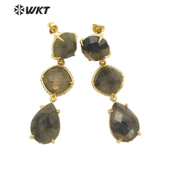  WT-E689 WKT 2022 petrecerea Fetelor accesorii de moda piatră prețioasă naturale de aur-placa de Cercei cadou frumos bijuterii trend nou