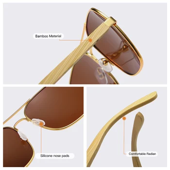  X S WFashion retro metalic pătrat ochelari de soare pentru femei și bărbați de lux de designer branduri populare de conducere lemn ochelari de soare B2234