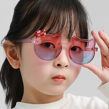  XJiea 2022 Designer De Moda Ochelari De Soare Pentru Copii Drăguț Pisoi Forma De Desene Animate Pentru Copii Ochelari De Soare Minunat În Aer Liber Fete Ochelari De Vedere