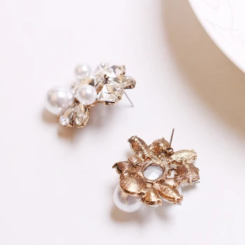  Ztech de Moda de Cristal Femei Stud Cercei Opal Piatră Petrecerea de Crăciun de Brand Nou Elegant Simulate-Cercei cu perle Pentru Femei cadouri