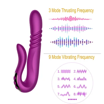  Încălzire Impingandu-Rabbit Vibrator rezistent la apa Rotative Dildo Vibrator Stimulator Clitoris sex Feminin Masturbari Jucarii Sexuale pentru Femei