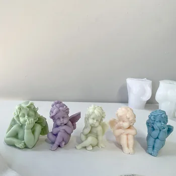  Îngerul Copil cu Multiple Forme Lumânare Mucegai Silicon Gips formă de Sculptură de Artă Aromoterapie Ipsos Acasă Decorare Mucegai Nunta