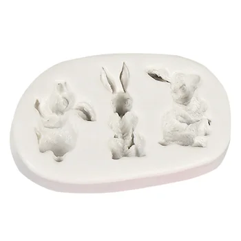  3D în Picioare de Paște Iepure Drăguț Mucegai Silicon Bucătărie de Copt Decor Instrument de Rășină DIY Bunny Tort de Ciocolata Bomboane Fondant Matrite