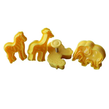  4buc/Set Leu, Girafa, Zebra, Elefant, Animal Fondante Mucegai Tort de Biscuiti Prajitura cu Piston Freze Sugarcraft Tort de Decorare