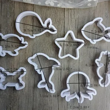  8Pcs/Set Tema Ocean Tăietori Cookie Mulaje de Animale Drăguț Forma de Biscuiti Mucegai DIY Fondant de Patiserie Decorare de Copt Instrumente de Bucatarie