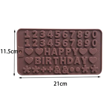  Ciocolata Mucegai Silicon Folosit Pentru a Face Ciocolată în formă de Bomboane Moi Hard Candy si Cuburi de Gheata Numere de ABC Alfabete Linguri Inimile