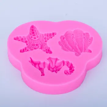  Clasa Marine Sea horse formă de shell 3D Ambarcațiuni de Relief produse de cofetărie din Ciocolată Silicon Mucegai Tort Fondant de Decorare Bucătărie FT-1100
