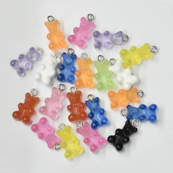  DIY20*10mm 10/20/50pcsCandy Culoare Gummy Mini Urs Farmecele pentru a Face Bijuterii Pandantive Drăguț Cercei Coliere Creative Găsirea