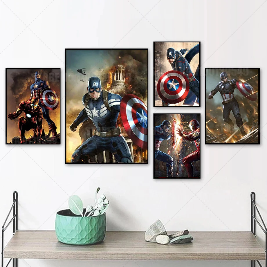 african logodnă echitabil  Marvel Iron Man Anime Postere Avengers Super-Erou Captain America Panza  Pictura Arta De Perete Poza Pentru Living Decorul Camerei Cuadros cumpara  online < Decor acasă | Taxizalau.ro